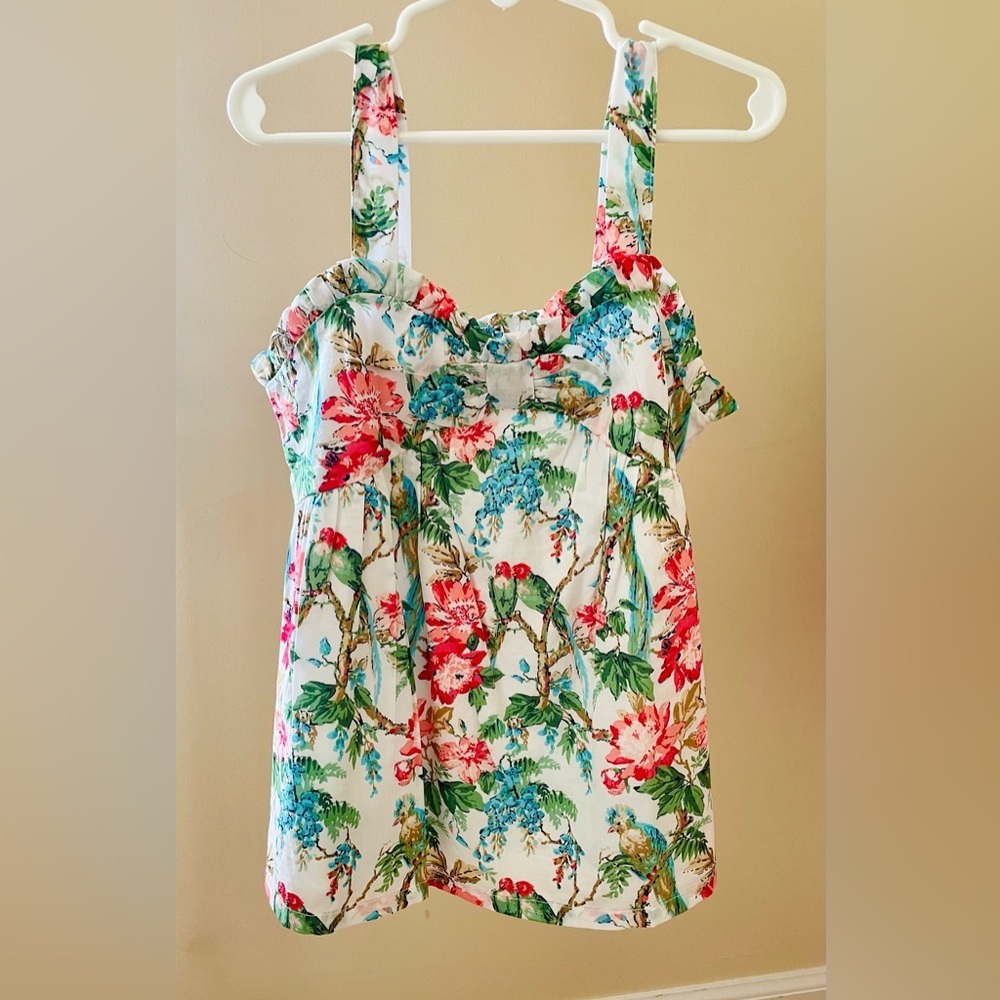 NWT Janie and Jack two strap top TROPICAL FLORAL BOW TOP size 8T - Picture 1 of 4